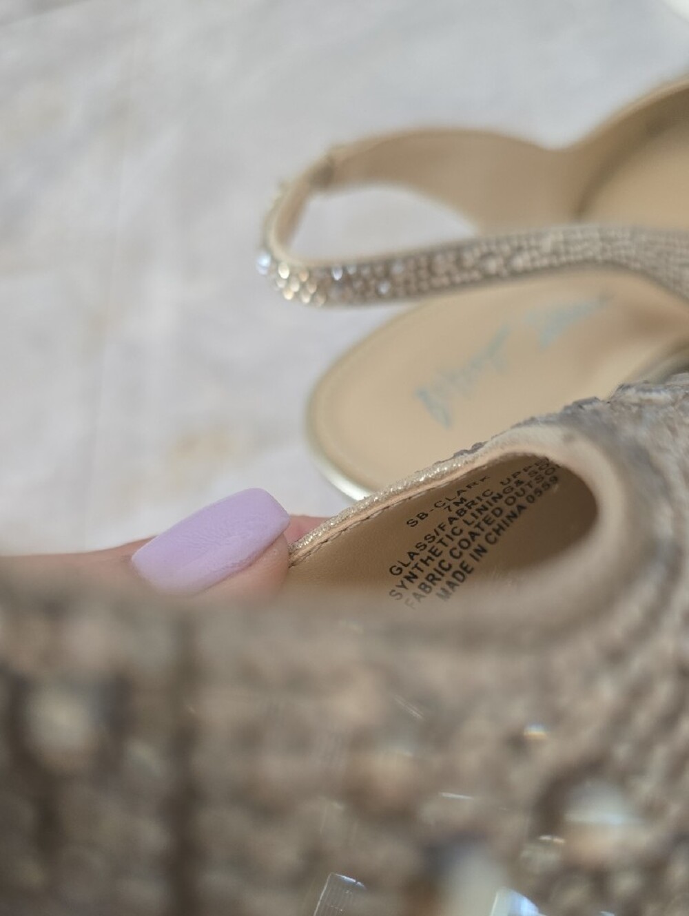 Betsey Johnson Clark Rhinestone Slingback Pumps - Light Gold - Size 7 - Picture 6 of 11